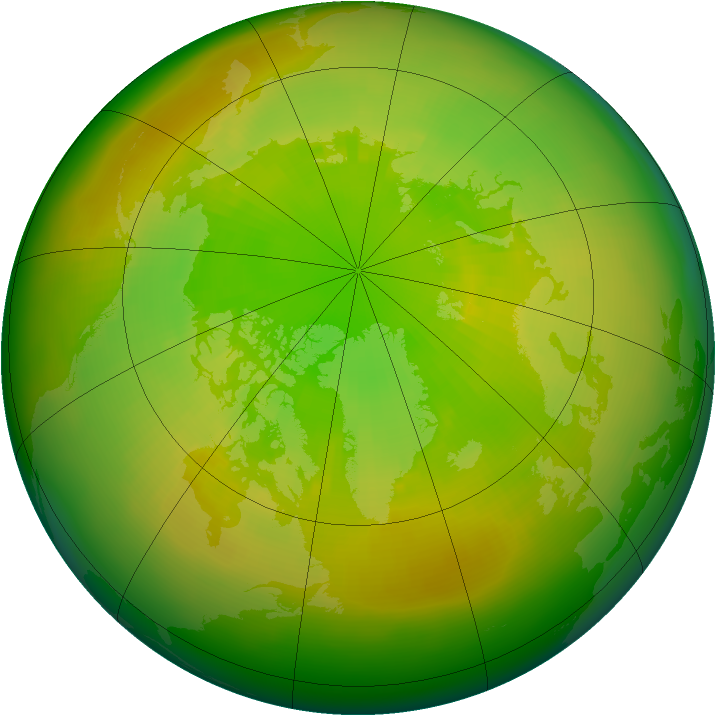 Arctic ozone map for June 1982